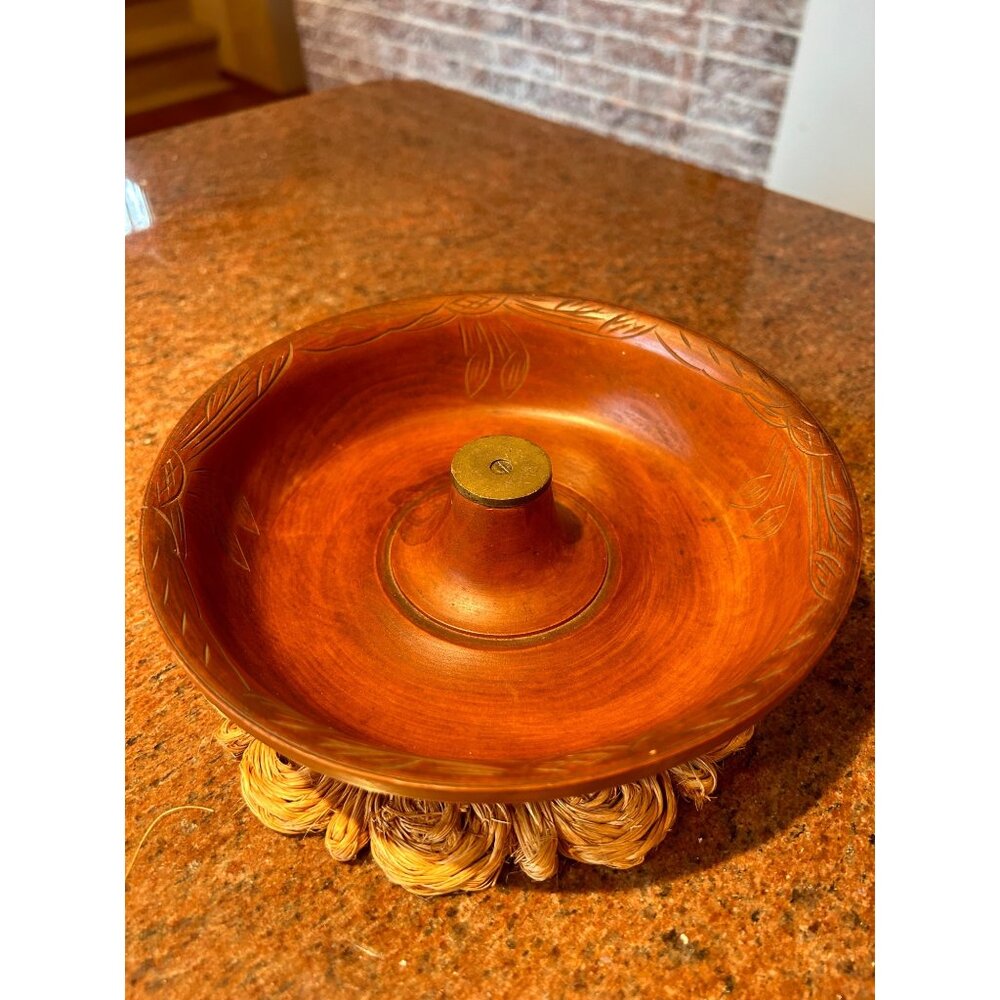 Hand Carved Wooden Nut Bowl
